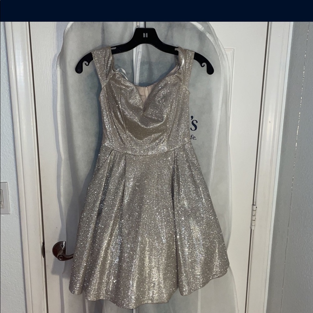 B.Darlin Sparkly silver dress